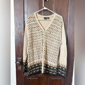 Erika Beige and Black Patterned Cardigan